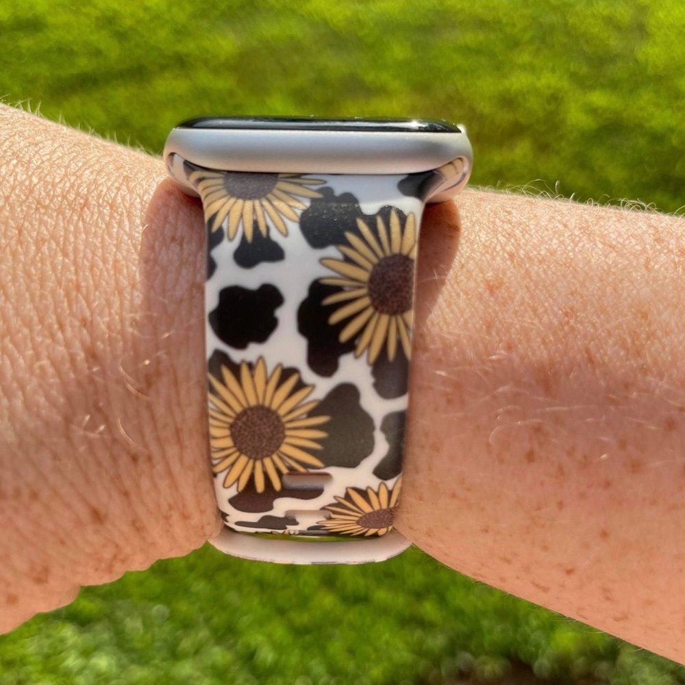 Cow Sunflower Watch Band